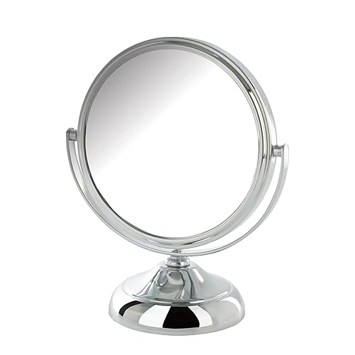 Model's Choice JERDON Tabletop Vanity Makeup Mirror with Chrome Finish - 5.5” Diameter Mirror with 5X-1X Magnification - Model MC247C Beauty & Personal Care Model's Choice