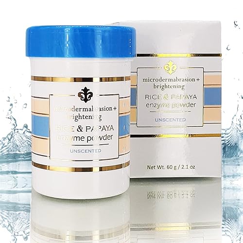 Rice and Papaya Enzyme Powder (water-activated) - All Natural Daily Face Exfoliator/Cleanser - Pore purifying, anti-aging, ingredients; fights Beauty & Personal Care Fleur De Lis Naturals
