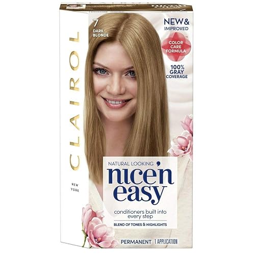 Clairol Nice'n Easy Liquid Permanent Hair Dye, 7 Dark Blonde Hair Color, Pack of 3 Beauty & Personal Care Clairol