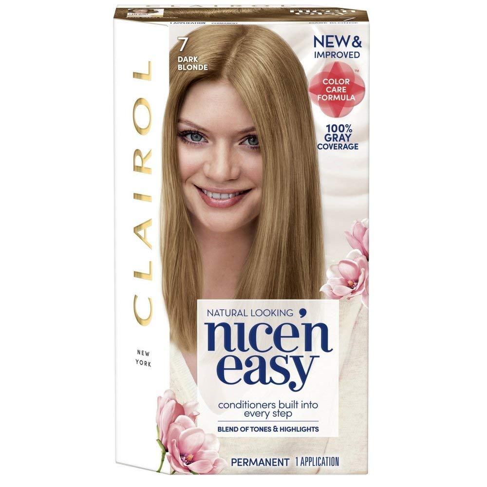 Clairol Nice'n Easy Liquid Permanent Hair Dye, 7 Dark Blonde Hair Color, Pack of 3 Beauty & Personal Care Clairol