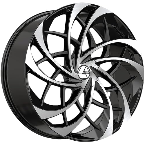 Azara AZA-540 22x8.5 5x114.3 5x120 +38 Cb 74.1 Gloss Black & Machined Beauty & Personal Care Azara