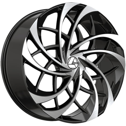 Azara AZA-540 22x8.5 5x114.3 5x120 +38 Cb 74.1 Gloss Black & Machined Beauty & Personal Care Azara
