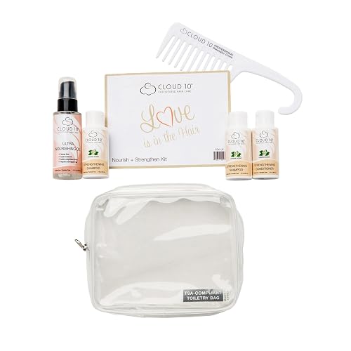 Cloud 10 Nourish + Strengthen (Travel Kit) - Cruelty Free, Wide Tooth Detangler Comb & TSA Compliant Carrying Case Beauty & Personal Care Cloud 10