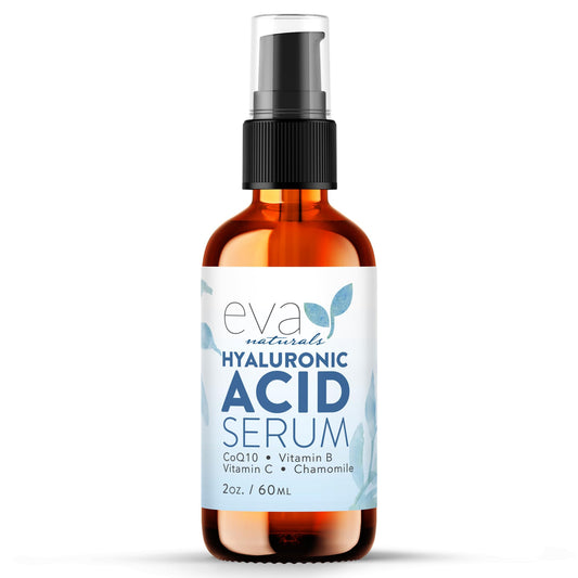 Eva Naturals Hyaluronic Acid Serum for Face - Lightweight Hydrating Facial Serum - Daily Moisturizer with Vitamin B5 - 60 ml Beauty & Personal Care Eva Naturals