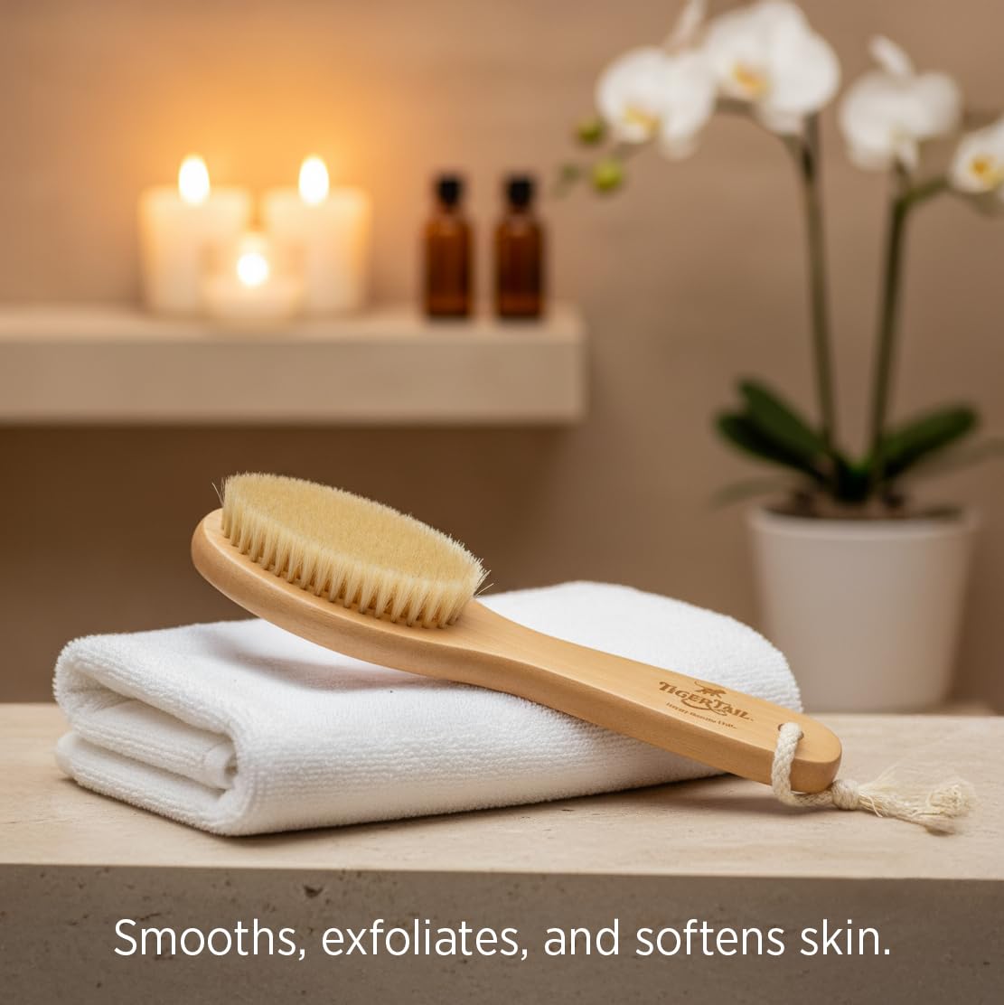 Tiger Tail Therapeutic Dry Brush for Body - Includes Carry Bag - Exfoliating Brush for Lymphatic Massage, Cellulite Appearance, Skin Rejuvenation Beauty and Personal Care Tiger Tail