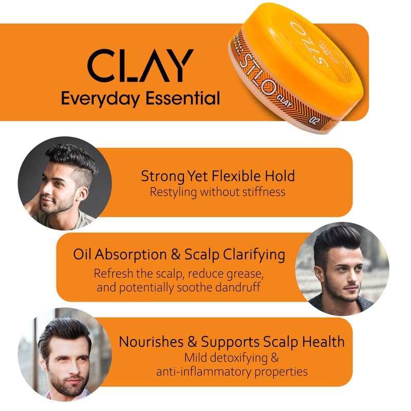 STLO Clay Everyday Essential - Strong Hold Matte Finish Hair Styling Clay for Men Beauty & Personal Care STLO
