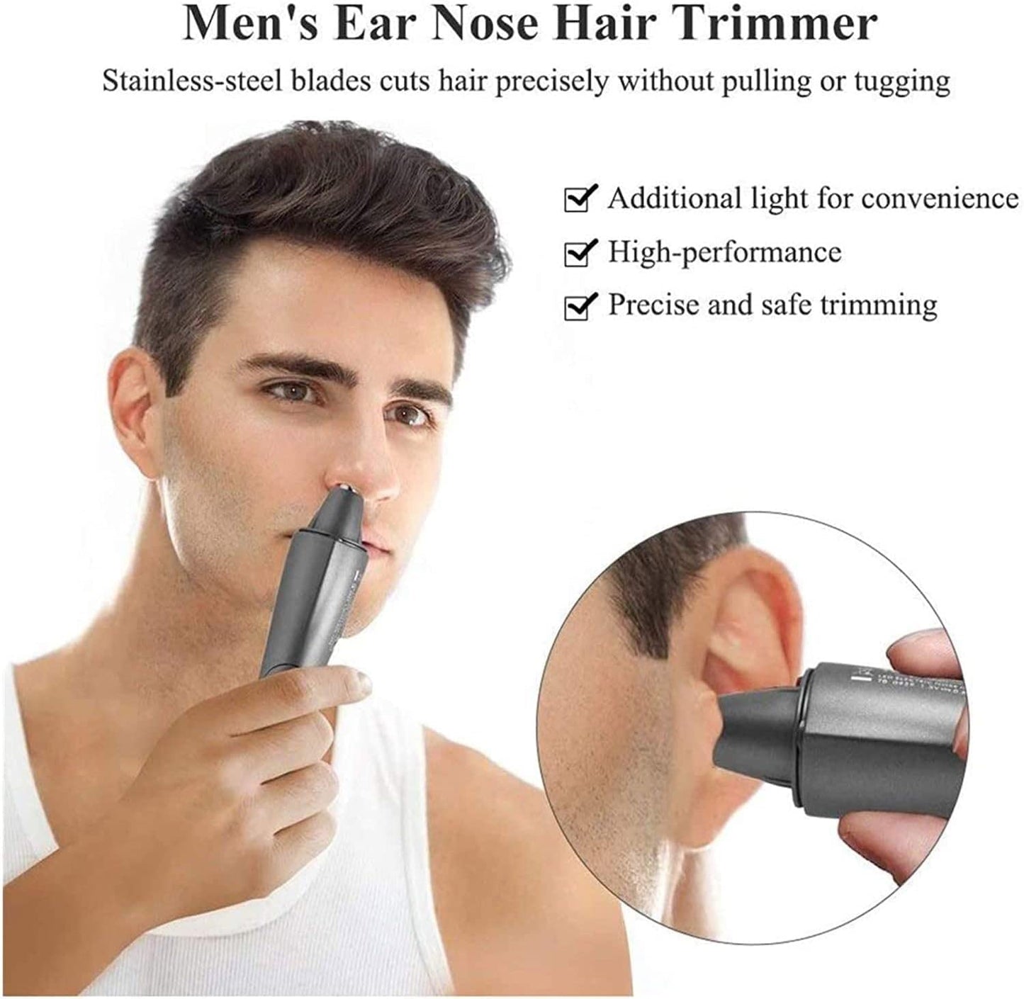 aiqiua Ear and Nose Hair Trimmer for Men and Women Painless Ear Hair Trimmer for Eyebrow Body,Battery-Operated, Waterproof?Easy to use, Unisex, Beauty and Personal Care aiqiua