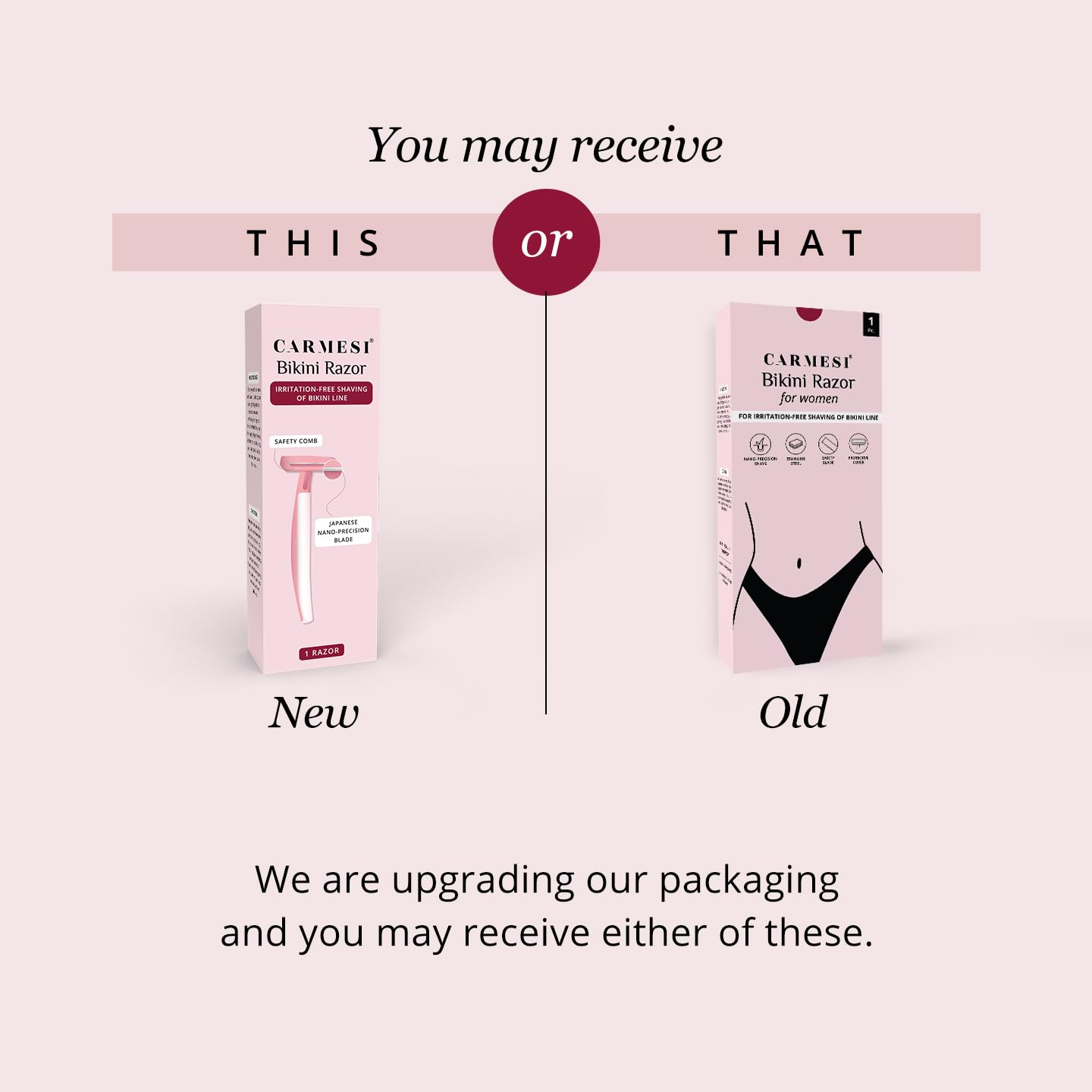 Carmesi Bikini Razor for Women - No Cuts, No Bumps Hair Removal - Japanese Nano-Precision Blade with Safety Comb - Smooth, Irritation-Free Bikini Line Beauty and Personal Care Carmesi