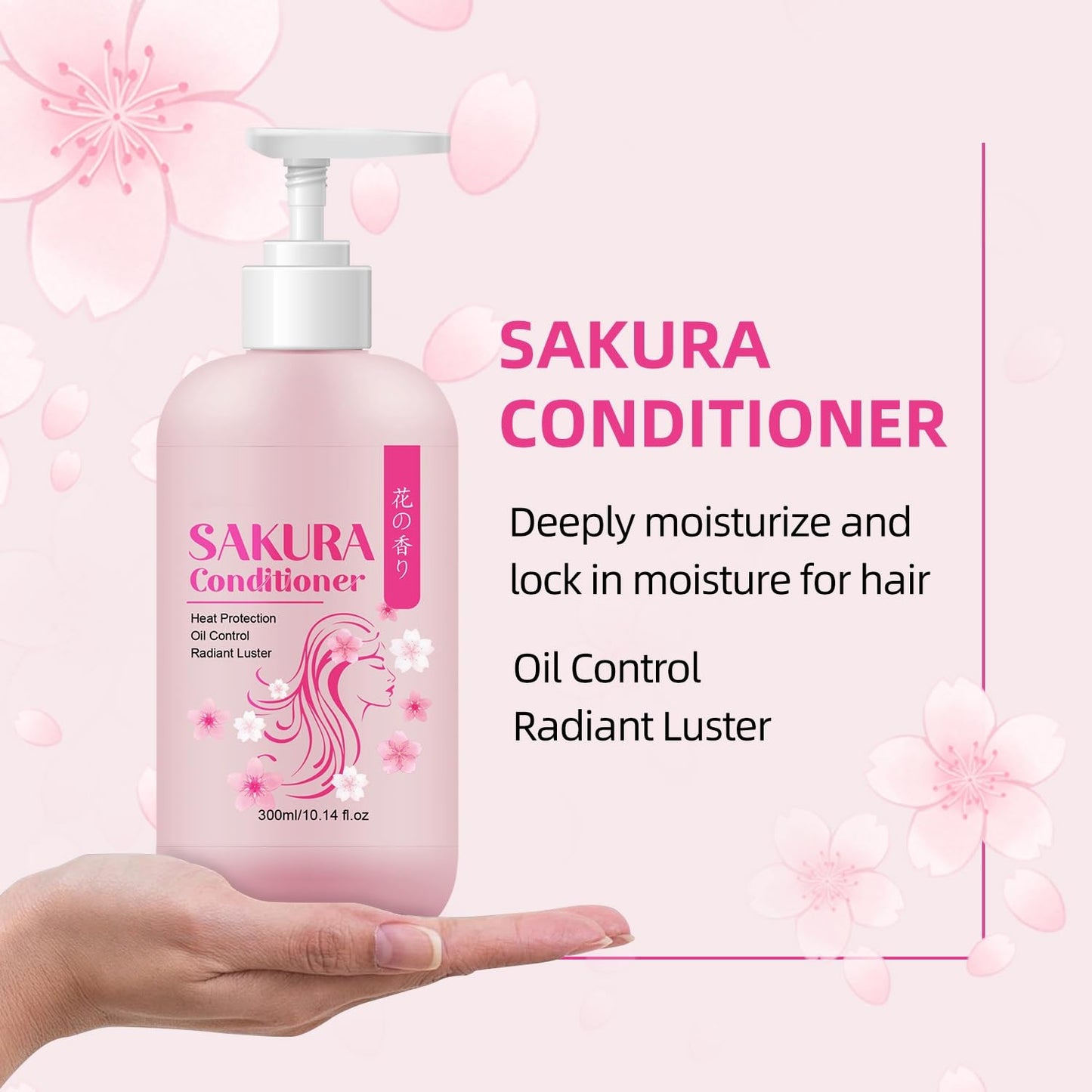 Sakura Shampoo + Conditioner Set, Japanese Shampoo,with Cherry Blossom Extract & Vitamin E, Clarifying - Volumizing Clarifying, Hydrating Beauty & Personal Care Soelegant