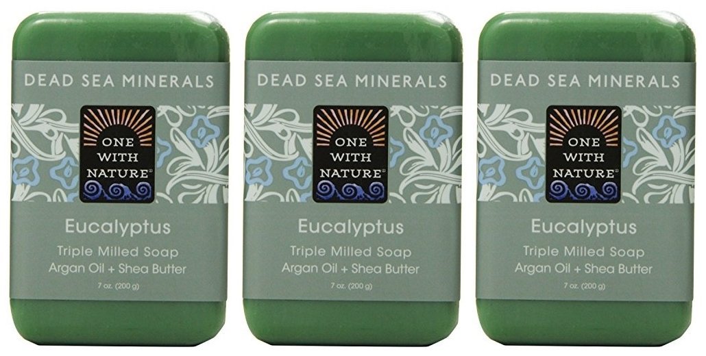 One With Nature Eucalyptus Soap (Pack Of 3) With Dead Sea Minerals, Argan Oil, Shea And Eucalyptus Essential Oil, 7 Oz. Each Beauty & Personal Care One For All