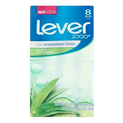 Lever 2000 Bar Soap, Aloe& Cucumber, 4 oz bars, 8 ea (Pack of 1) Beauty & Personal Care Lever 2000