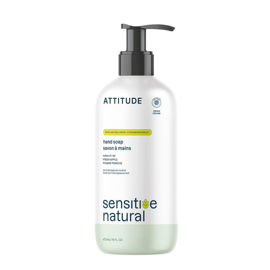 ATTITUDE Hand Soap for Sensitive Skin with Oat, EWG Verified, Dermatologically Tested, Vegan, Fresh Apple Scent, 16 Fl Oz Beauty & Personal Care ATTITUDE
