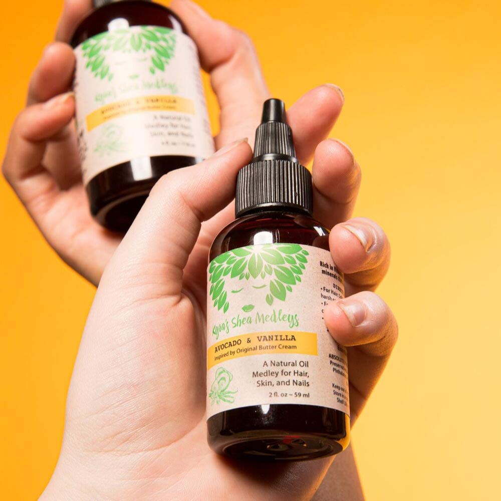 Multiuse Avocado + Vanilla Oil Medley for Face, Body & Hair - Natural Avocado Oil, Shea Nut Oil, Vanilla Essential Oil, & Vitamin E - Seals in Beauty & Personal Care Kyra's Shea Medleys