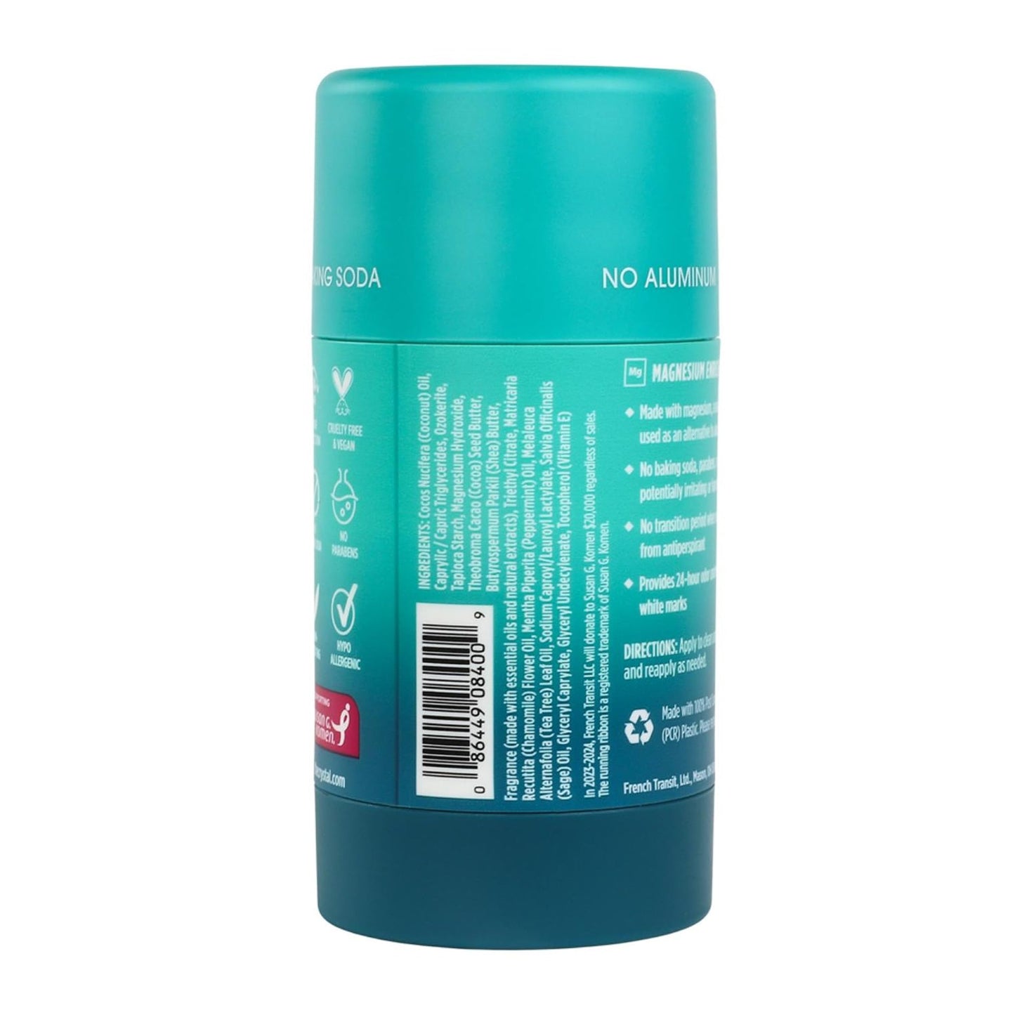 Crystal Magnesium Solid Stick Natural Deodorant, Non-Irritating Aluminum Free Deodorant for Men or Women, Safely and Effectively Fights Odor, Baking Beauty and Personal Care Crystal Essence
