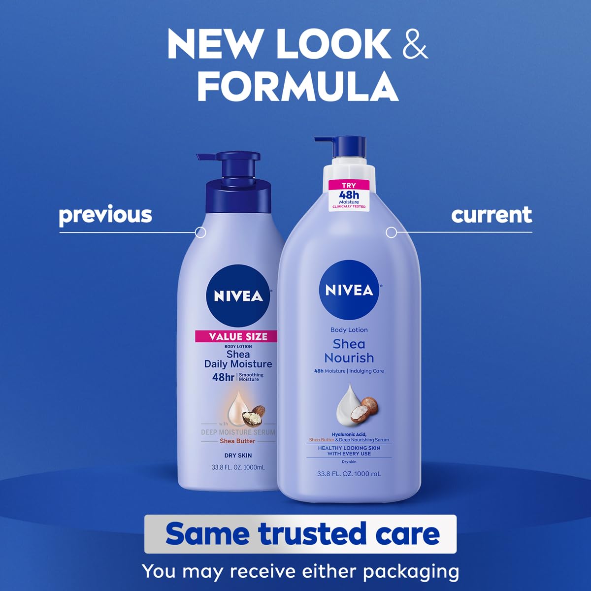 NIVEA Shea Nourish Body Lotion for Dry Skin with Hyaluronic Acid, Shea Butter and Deep Nourishing Serum, 48-Hour Body Moisturizer, 33.8 Fl Oz Pump Beauty & Personal Care NIVEA