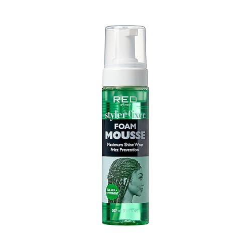 Red by Kiss Foaming Mousse, Maximum Shine Wrap Mousse, Reduce & Prevent Frizz, Define Curls, Set & Hold Styles, Nourishes Dry & Brittle Hair (Tea Tree Beauty & Personal Care Red by Kiss