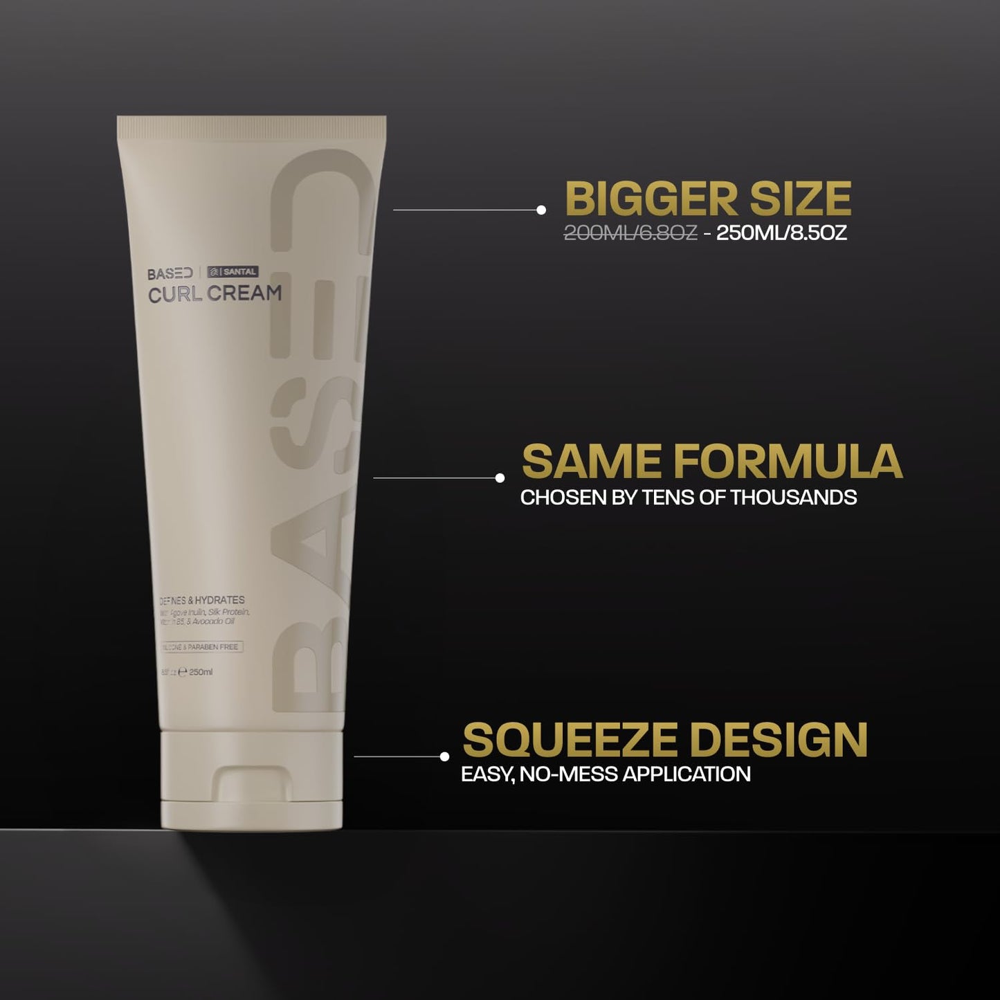 BASED Curl Cream for Men, Curl Defining Cream for Curly Hair, No Harsh Chemicals or Artificial Fragrance, Medium Hold, Hydrates & Nourishes Beauty & Personal Care BASED BODYWORKS