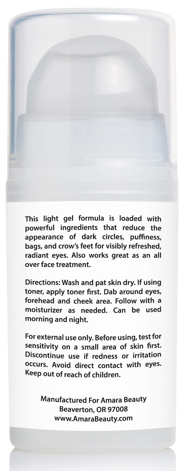 Amara Beauty Eye Cream Gel for Dark Circles and Puffiness with Peptides & Hyaluronic Acid, 0.5 fl. oz. Beauty & Personal Care Amara Beauty