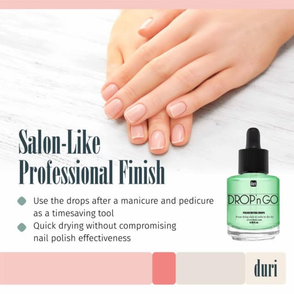 duri Drop'n Go Quick Dry Nail Drops - Fast Drying Drops for Long Lasting Nail Polish 0.45 fl. oz. (Pack of 1) Beauty & Personal Care duri
