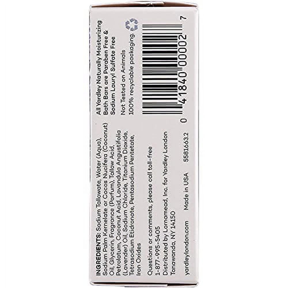 Yardley London English Lavender with Essential Oils Soap Bar, 4.25 oz Bar, Pack of 3, 12.75 Oz Beauty & Personal Care Yardley