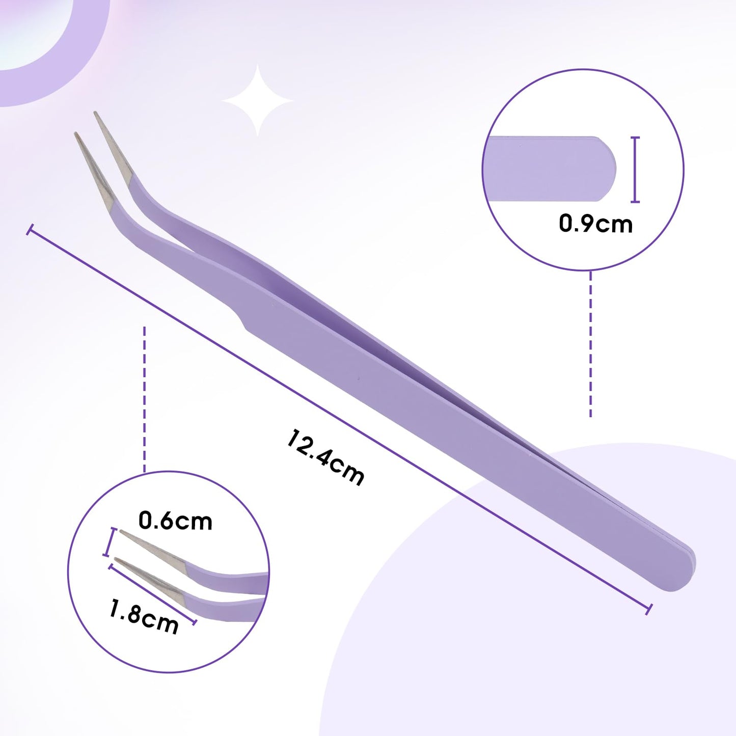 WENDY Lash Tweezers for Eyelash Extensions, Precision Fiber Stainless Steel Lash Applicator Tool for False Eyelashes, Precision Fiber Mega Volume Beauty and Personal Care WENDY LASHES
