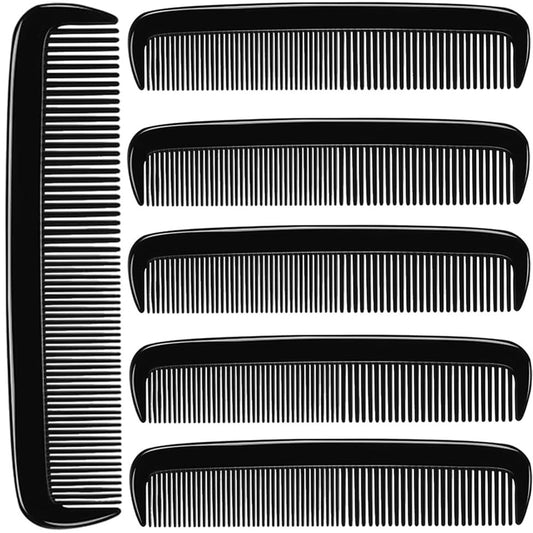 LUXXII Pocket Beard Comb 6 Pack, 5 Inch Fine Tooth Hair Comb for Men, Travel Barber Comb, Mustache Styling Comb, Grooming Comb for Beard Hair Beauty and Personal Care LUXXII