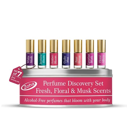 Zoha Perfume Discovery Set | Sample Perfumes for Women & Men with Fresh, Floral & Musk Scents | Alcohol-free Layering Perfume Oils | Travel Size Long Beauty & Personal Care Zoha