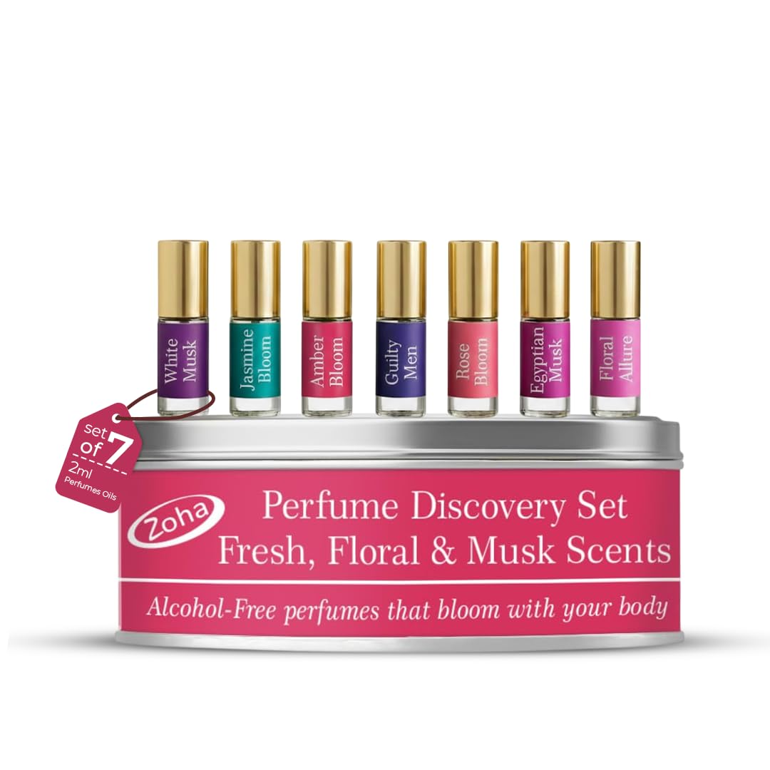 Zoha Perfume Discovery Set | Sample Perfumes for Women & Men with Fresh, Floral & Musk Scents | Alcohol-free Layering Perfume Oils | Travel Size Long Beauty & Personal Care Zoha