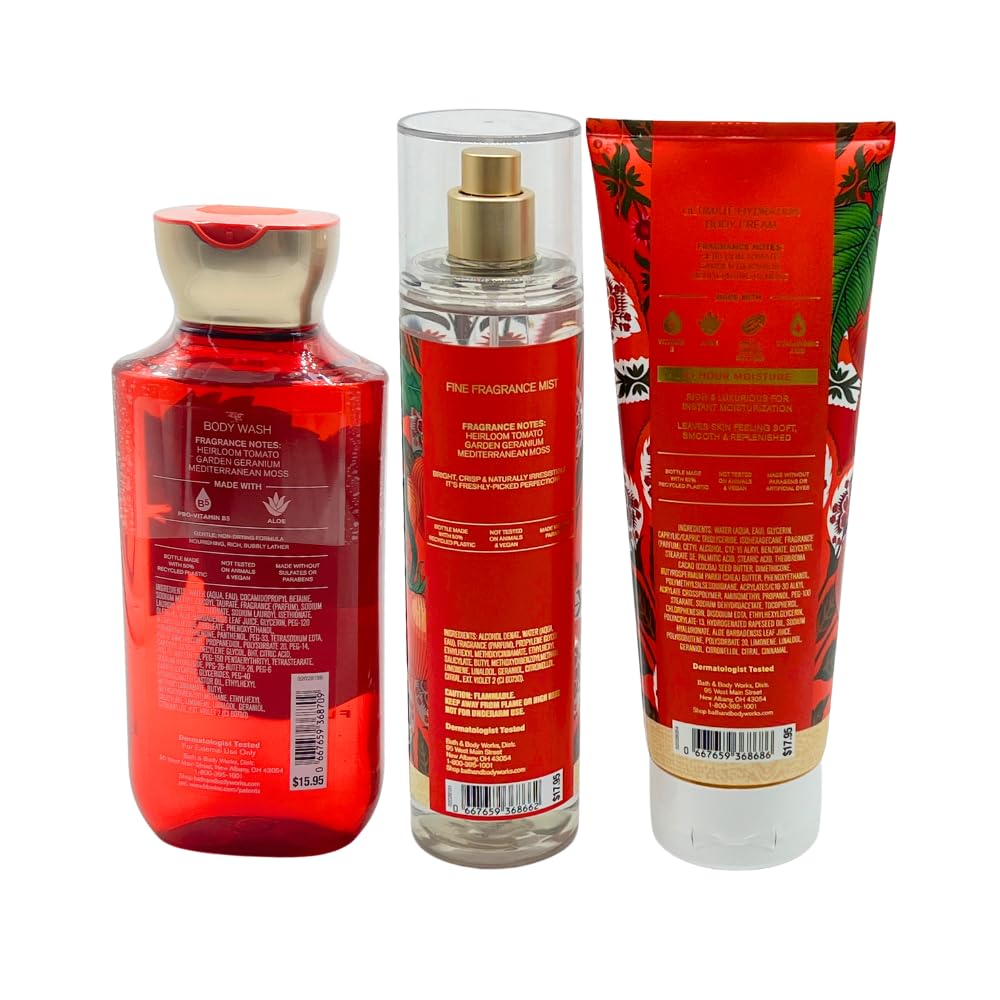Bath & Body Works OFF THE VINE Fine Fragrance Mist, Body Cream & Body Wash - 3pc bundle Gift set with a Blue Bow for Holidays - Full Size Beauty and Personal Care Bath & Body Works