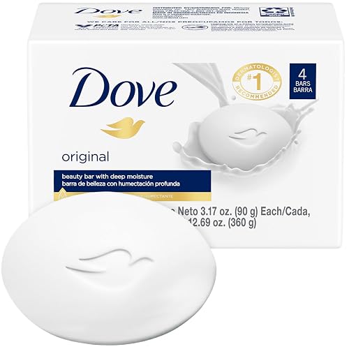 Dove Soap, Original Beauty Bar Pack (4 Soap Bars) - 3-in-1 Moisturizing Face, Body & Hand Soap, 3.17 Oz Ea Beauty & Personal Care Dove