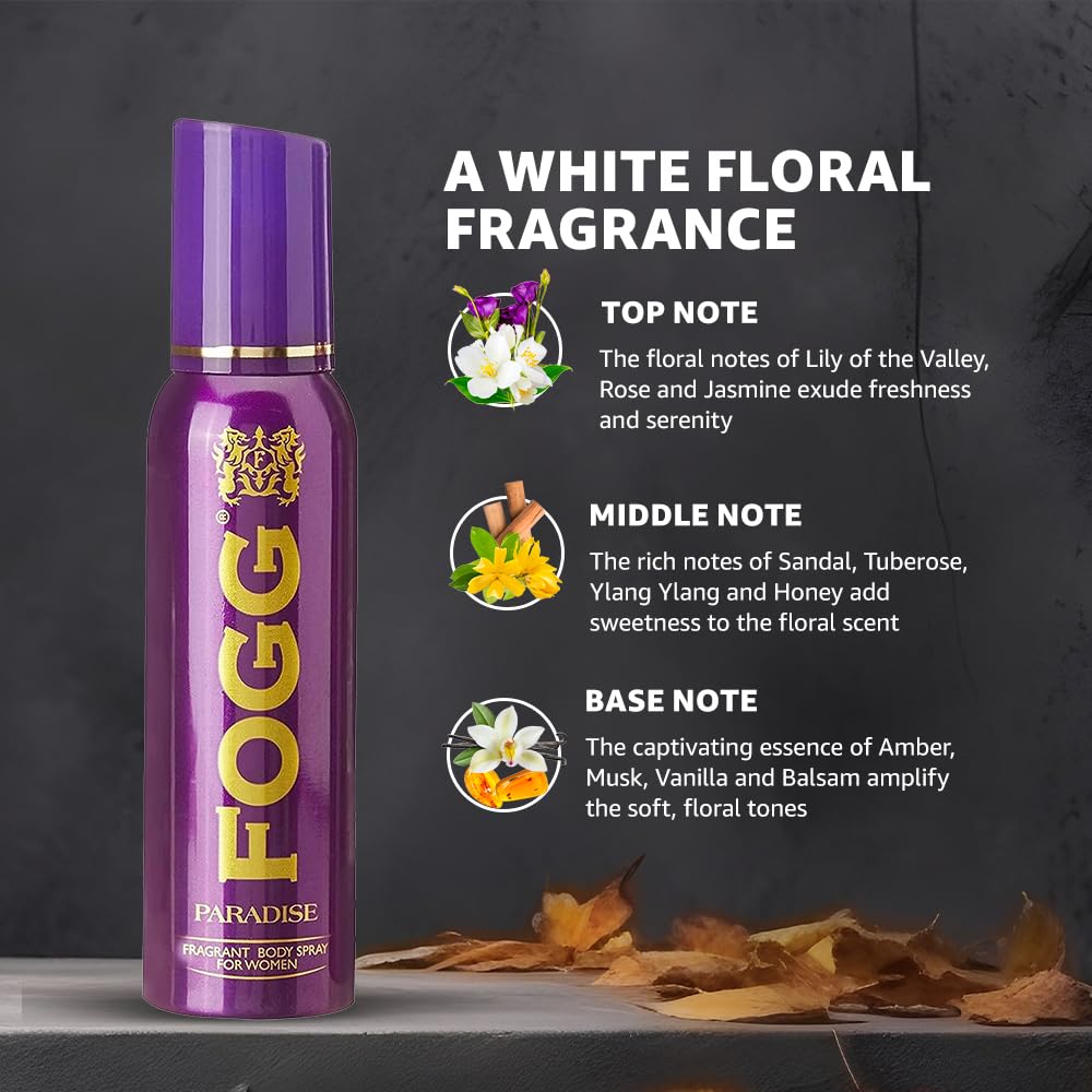 Fogg 1000 Sprays Fragrant Body Spray For Women Paradise, 150Ml Beauty and Personal Care Fogg