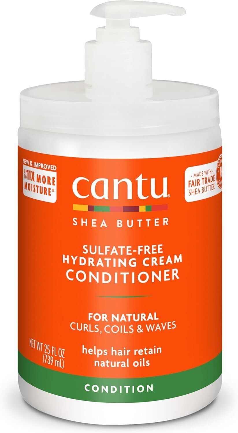 Cantu Sulfate-Free Hydrating Cream Conditioner with Shea Butter for Natural Hair, 25 fl oz