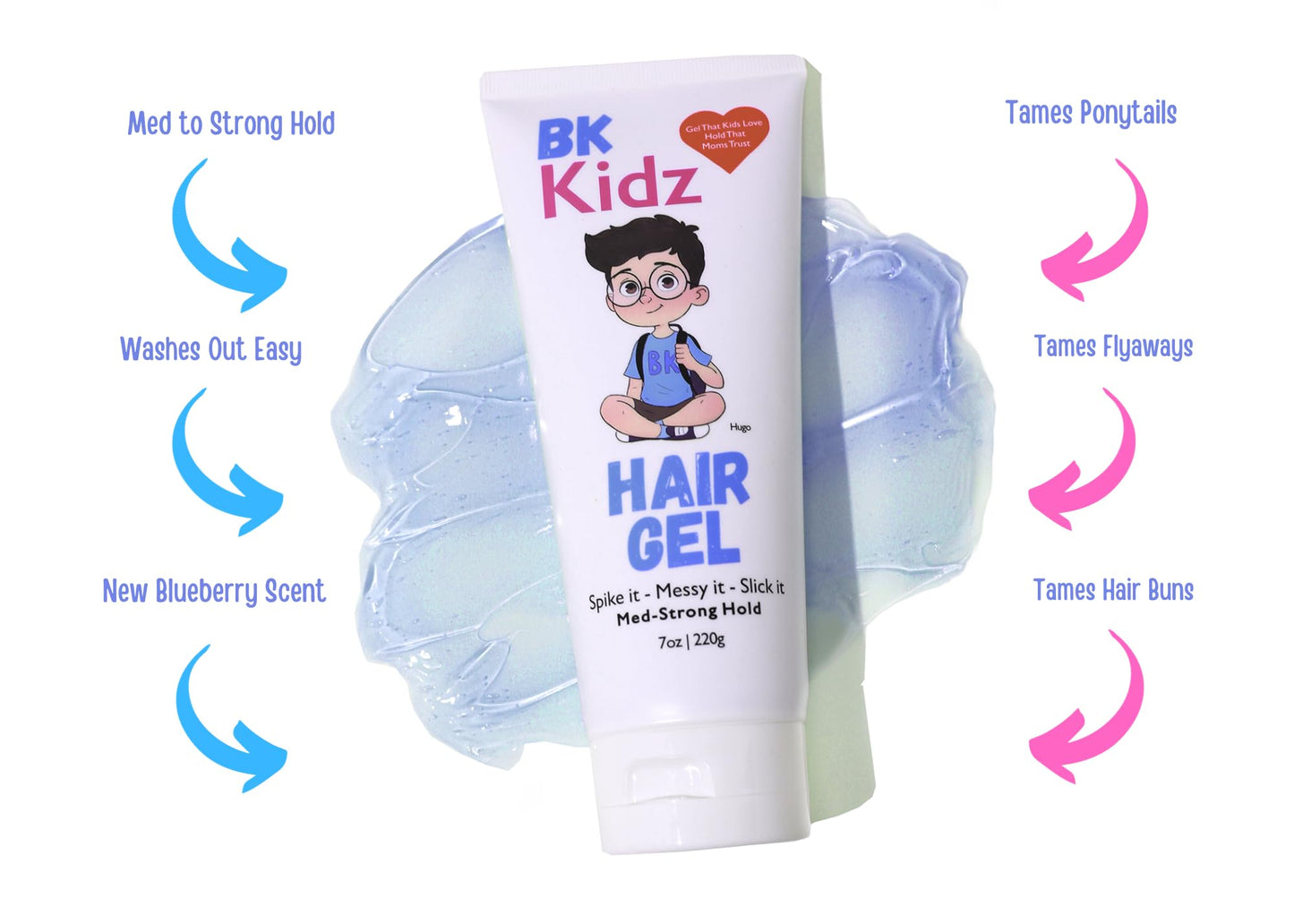 BK Kidz Hair Gel - 7oz x 2: Double Pack of Gentle Hair Styling Gel for Kids - Spike It - Messy It - Slick It Beauty & Personal Care Bonsai Kids Hair Care