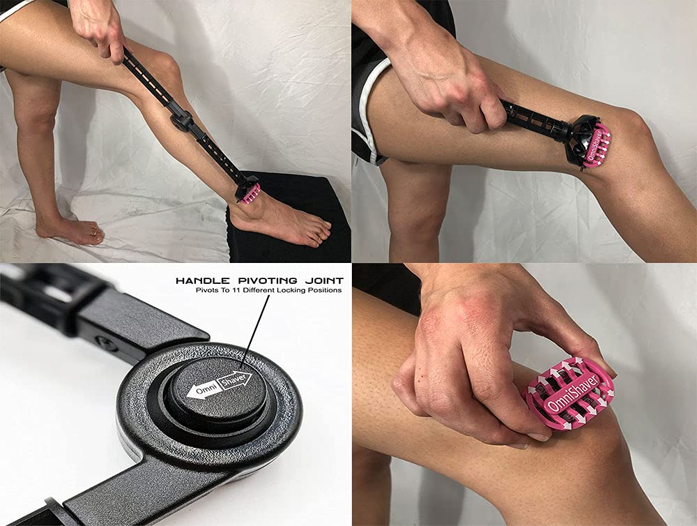OmniShaver Extender Handle - Full Body Shaver for Men & Women with 20" Extension Holder - Adjustable & Foldable, Includes Detachable Lotion Applicator Beauty and Personal Care OmniShaver
