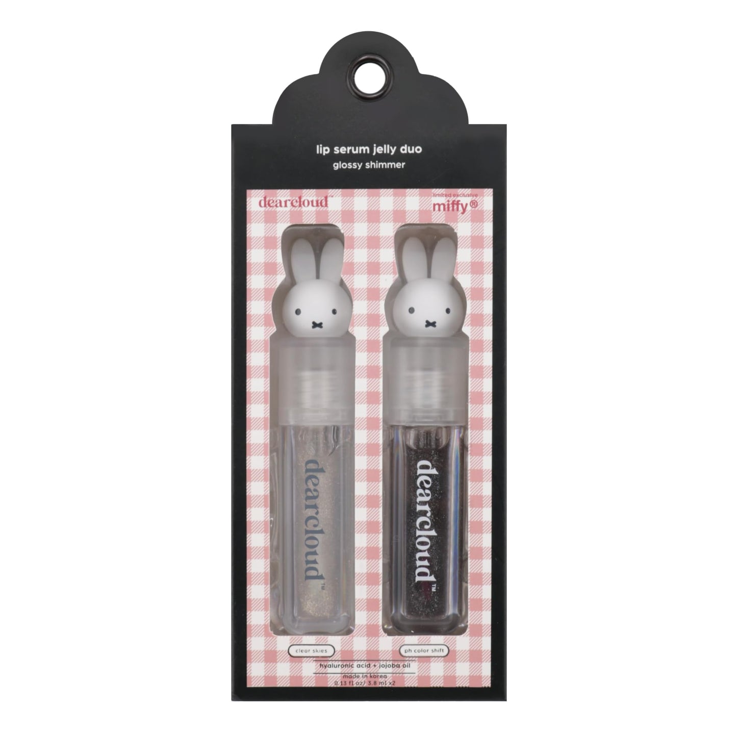 dearcloud Miffy Lip Serum Jelly Duo - Hydrating Lip Gloss for Women with Hyaluronic Acid, Rosehip & Jojoba Seed Oils- Korean Skin Care pH Color Beauty & Personal Care dearcloud
