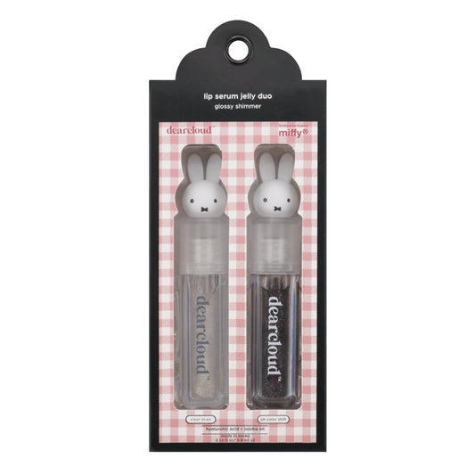 dearcloud Miffy Lip Serum Jelly Duo - Hydrating Lip Gloss for Women with Hyaluronic Acid, Rosehip & Jojoba Seed Oils- Korean Skin Care pH Color Beauty & Personal Care dearcloud