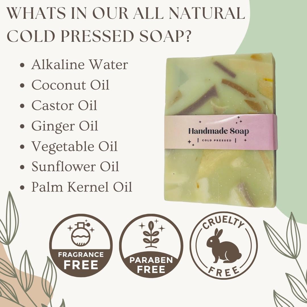 G.B.S All Natural Vegan Unscented Cold Pressed Hand and Body Soap for Sensitive Skin - Coconut Oil Nourishing and Gentle (Pack of 6) Beauty & Personal Care G.B.S