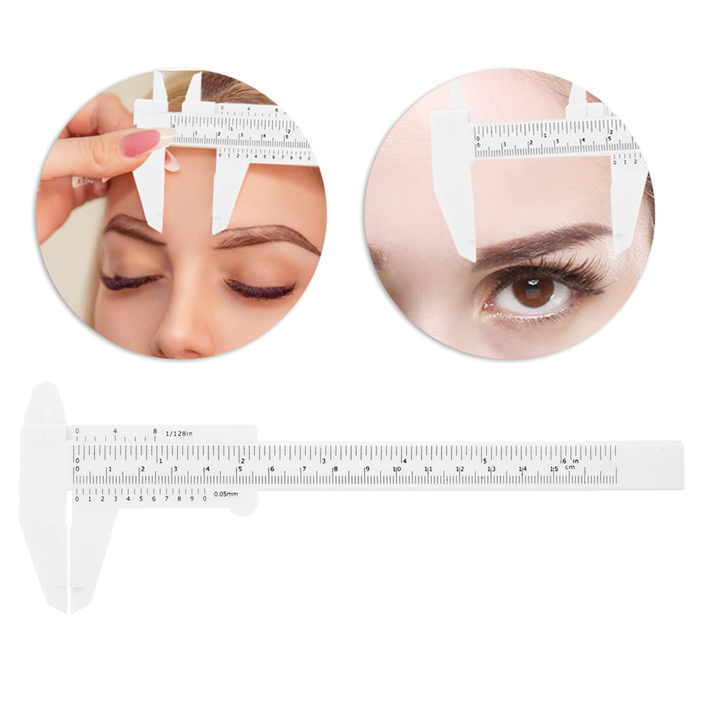 Haosie Eyebrow Ruler Mapping, Eyebrow Measuring Tool, Double Scale Vernier Caliper, Plastic Sliding Gauge Ruler for Permanent Makeup Eyebrow Shaping Beauty & Personal Care Haosie
