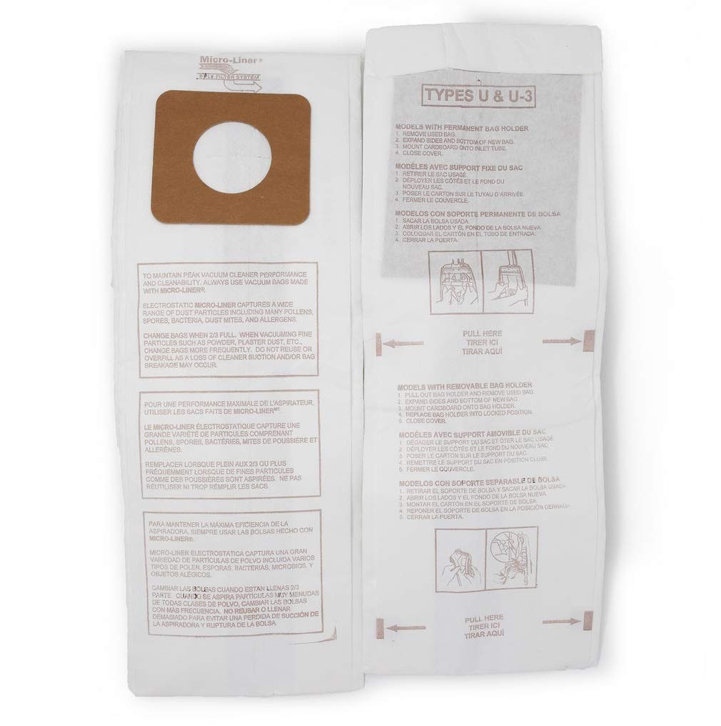 DVC Micro-Lined Paper Replacement Bags For Panasonic Style U, U-3, and U-6 Fits Models MC-V5100, 5200, 5300, 5500, 6200, 6300, 6600, 6700, 6800 Beauty and Personal Care DVC
