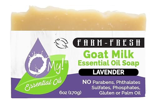 O My! Goat Milk Essential Oil Soap Bar | Made with Farm-Fresh Goat Milk | 100% Pure Essential Oils | Free of Parabens | Handcrafted in USA Beauty & Personal Care O My!