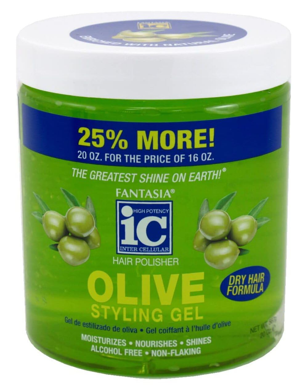 Fantasia Gel Bonus Olive Oil Dry Hair Formula Styling Gel, 20 Ounce Beauty & Personal Care Fantasia