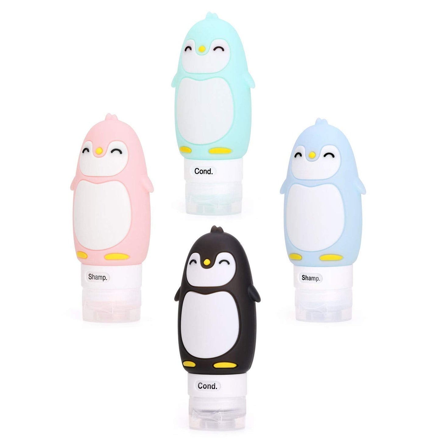 AUTENS Leakproof Silicone Travel Bottles Accessories Set,3oz (90ml) 4 Pack Refillable Cute Penguin Travel Containers for Shampoo,Lotion Sunscreen ect. Beauty & Personal Care AUTENS
