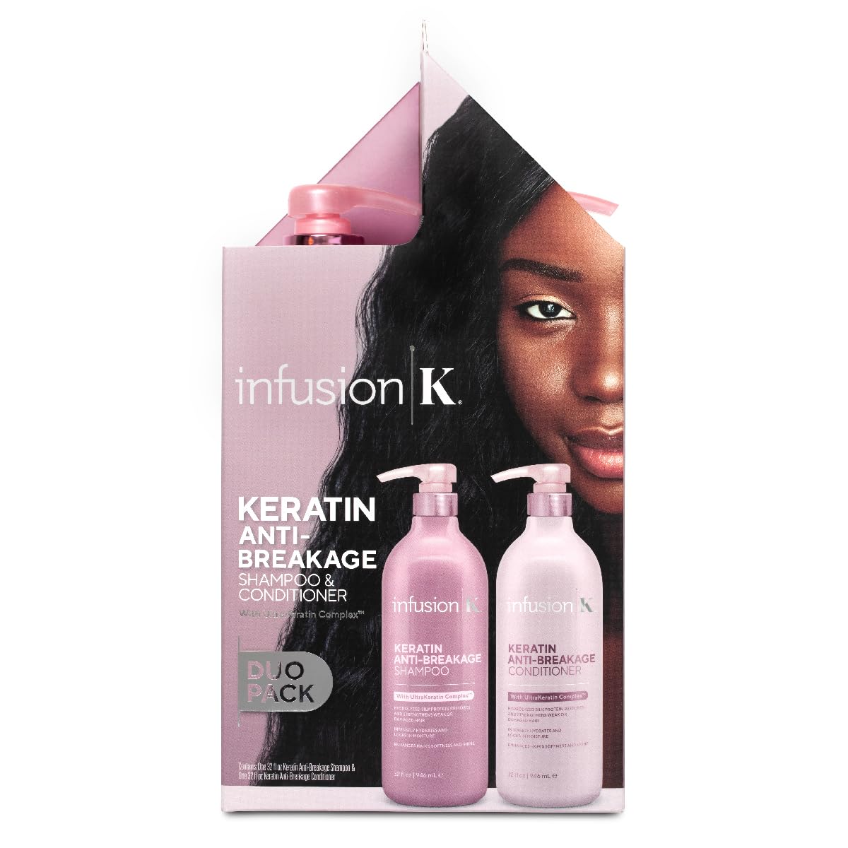 Infusion K Keratin Anti-Breakage Shampoo & Conditioner with UltraKeratin Complex | Hydrates & Strengthens | Enhances Softness & Shine | Color Safe | Beauty & Personal Care Infusion K