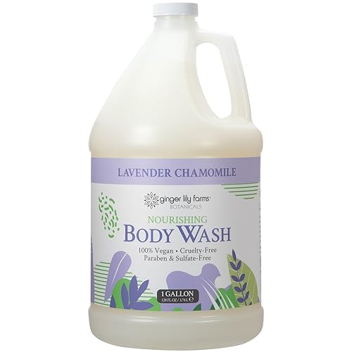 Ginger Lily Farms Botanicals Nourishing Body Wash, 100% Vegan & Cruelty-Free, Bath & Shower Gel for Men and Women, Lavender Chamomile Scent, 1 Gallon Beauty & Personal Care Ginger Lily Farms
