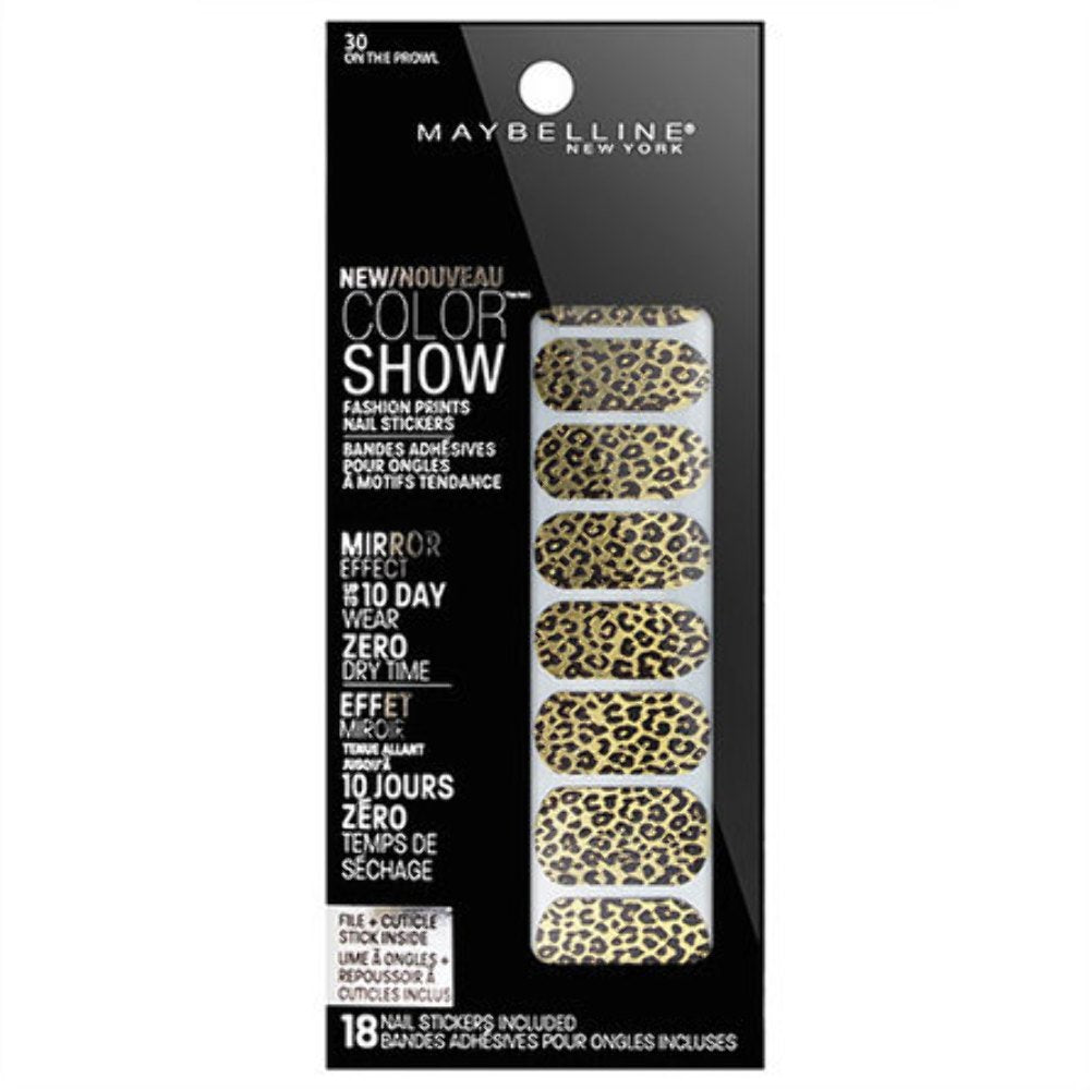 30 On The Prowl - Maybelline Color Show Mirrored Fashion Nail Stickers 18pk Beauty & Personal Care MAYBELLINE