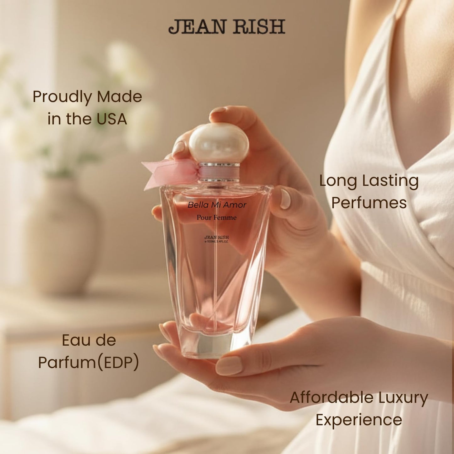 Jean Rish Bella Mi Amor Perfume for Women Eau De Parfum, Long-Lasting Luxury Fragrance, Made In USA - Hibiscus, Jasmine, Vanilla - 100ml / 3.4 oz Beauty & Personal Care Jean Rish