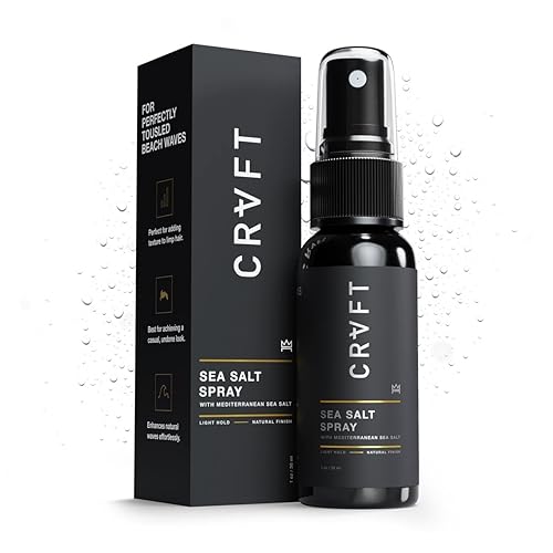 CRVFT Sea Salt Spray 1oz | Light Hold/Natural Finish | Add Volume & Texture | Ideal for All Hair Types & Lengths | Men's Texturizing Surf Spray | Made Beauty & Personal Care Hair Craft Co.