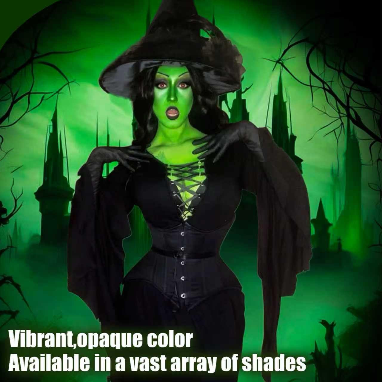 Halloween Witch Makeup Kit, SFX Character Set with Face Paint, Complete SFX Set for Halloween, with Scar Wax for Special Effects Costume Makeup Beauty & Personal Care Js2U ZW