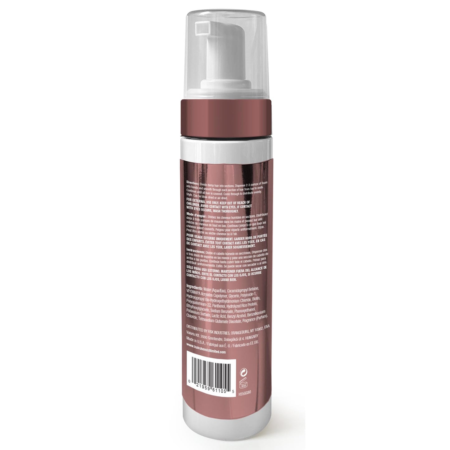 Hair Chemist Hair Gloss Liquid Glass Styling Mousse 8 oz. - Lightweight, Definition & Volume All Day Long, Long Lasting Voluminous Curls, Styling Beauty & Personal Care Hair Chemist