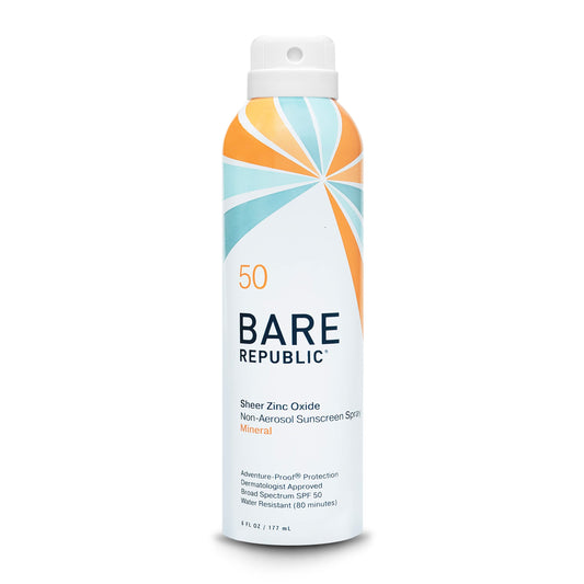 Bare Republic Mineral Sunscreen SPF 50 Sunblock Spray, Sheer and Non-Greasy Finish, Vanilla Coco Scent, 6 Fl Oz Beauty & Personal Care Bare Republic